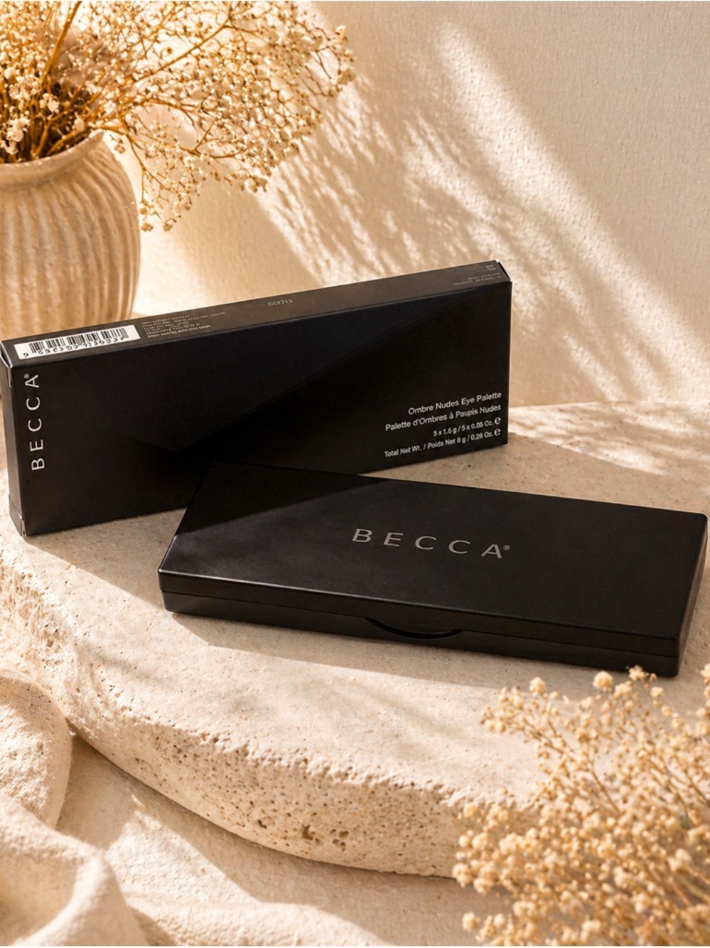 BECCA Black Compact Eye Palette with Sleek Logo